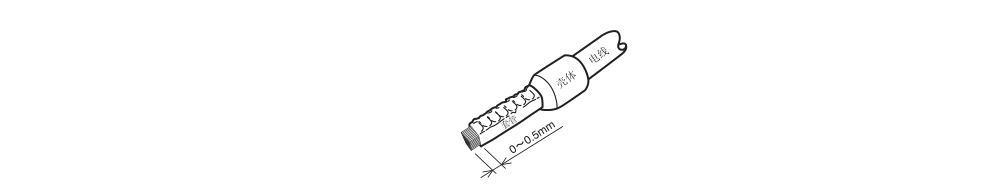 電線(xiàn)芯線(xiàn)部分外露示意圖